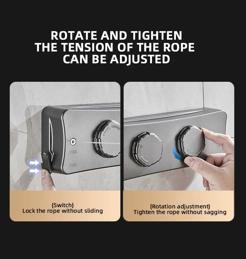 New Style Clothes Line Dryer Bathroom Drying Rack Clothes Rack Laundry Drying Hanger Double Layer WB3029