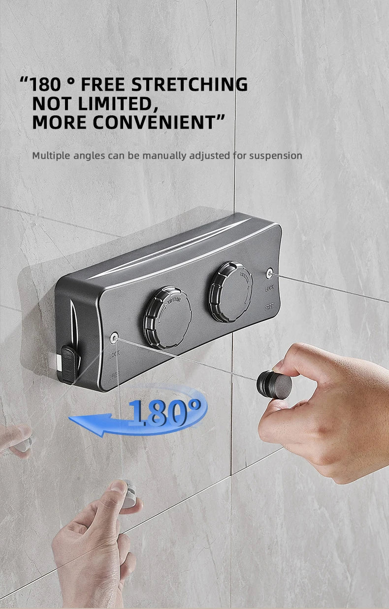 New Style Clothes Line Dryer Bathroom Drying Rack Clothes Rack Laundry Drying Hanger Double Layer WB3029