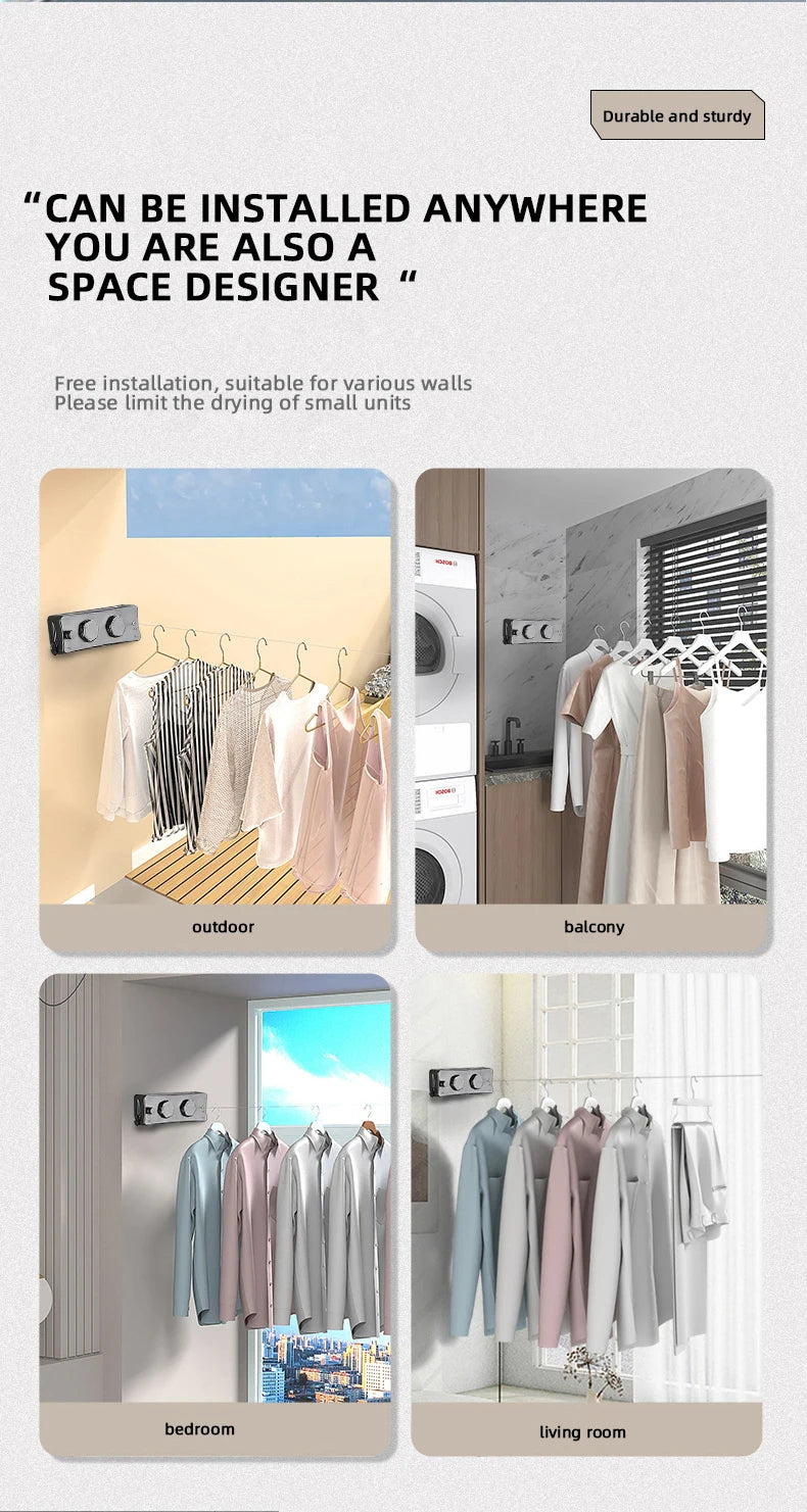 New Style Clothes Line Dryer Bathroom Drying Rack Clothes Rack Laundry Drying Hanger Double Layer WB3029