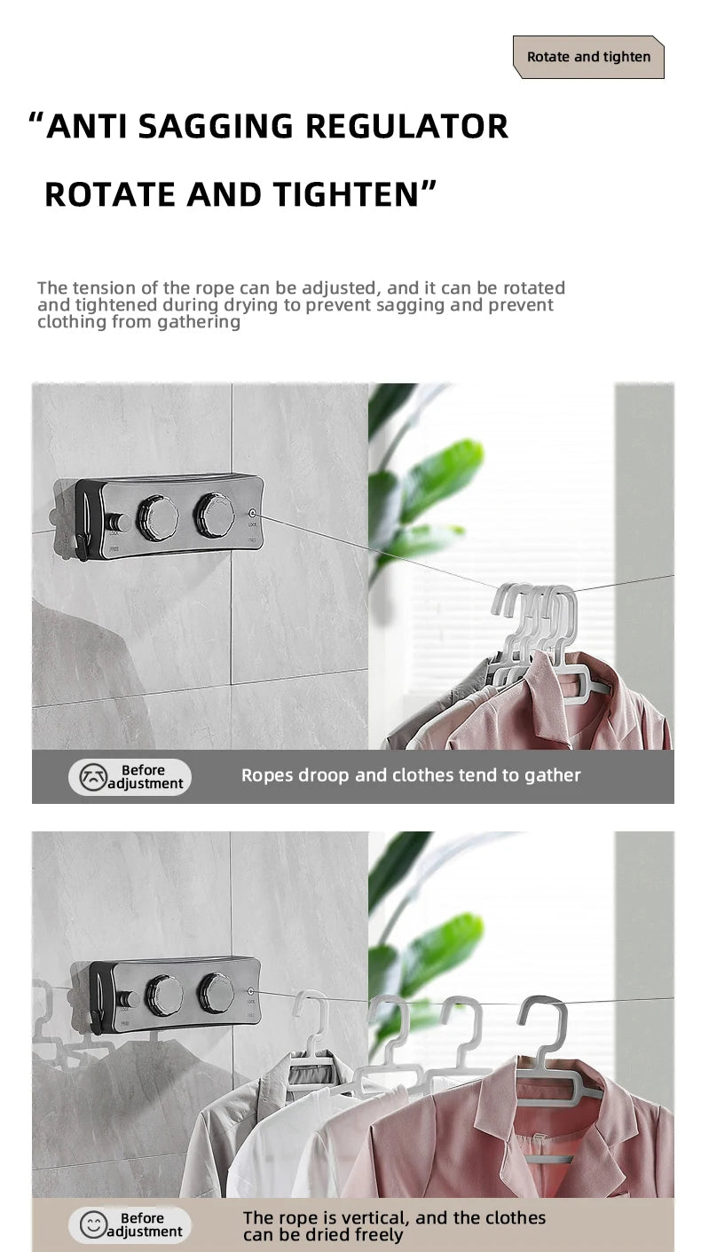 New Style Clothes Line Dryer Bathroom Drying Rack Clothes Rack Laundry Drying Hanger Double Layer WB3029