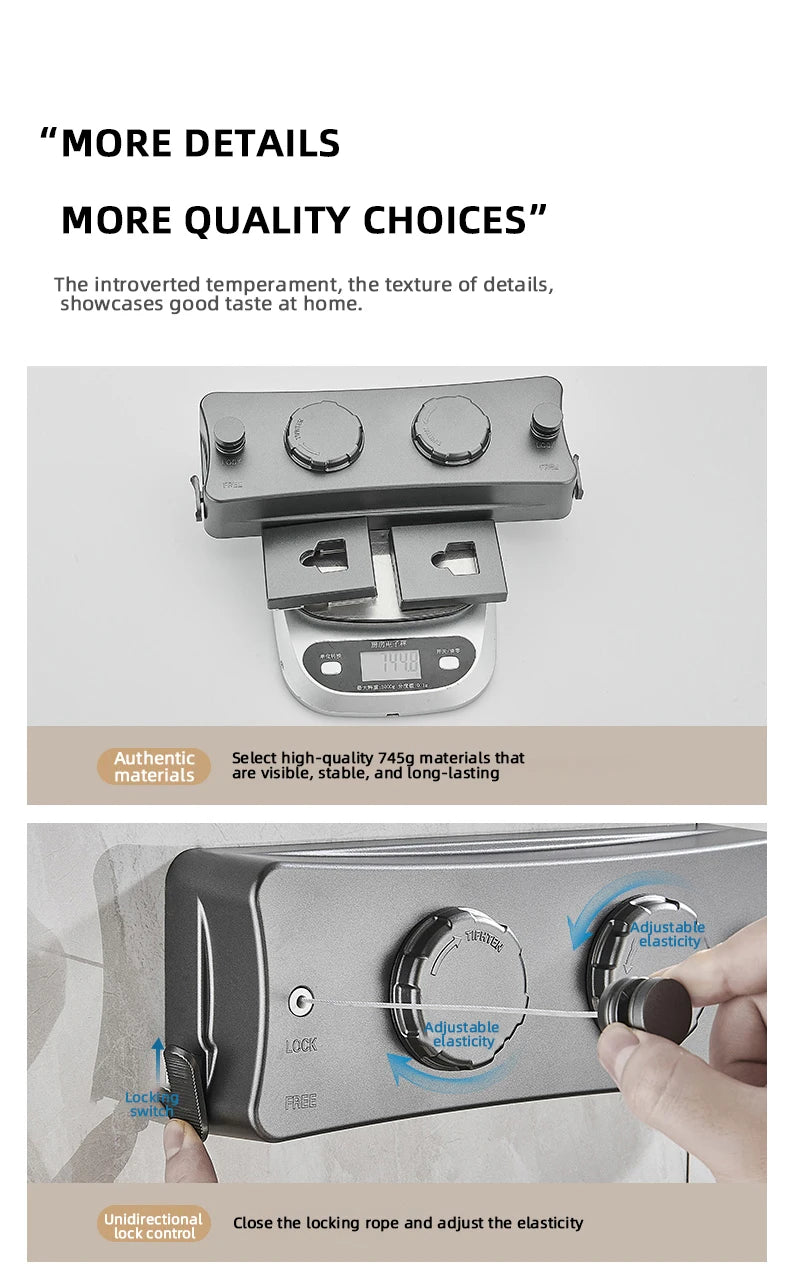 New Style Clothes Line Dryer Bathroom Drying Rack Clothes Rack Laundry Drying Hanger Double Layer WB3029