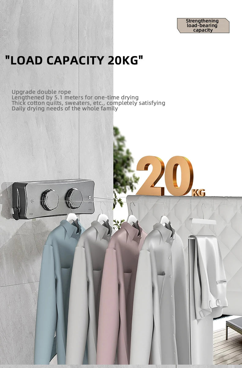 New Style Clothes Line Dryer Bathroom Drying Rack Clothes Rack Laundry Drying Hanger Double Layer WB3029