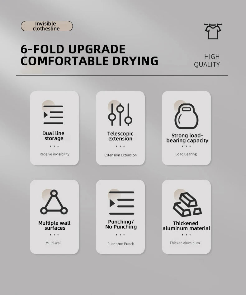 New Style Clothes Line Dryer Bathroom Drying Rack Clothes Rack Laundry Drying Hanger Double Layer WB3029