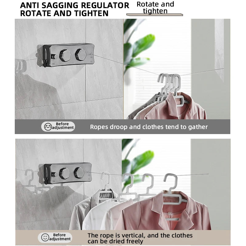 New Style Clothes Line Dryer Bathroom Drying Rack Clothes Rack Laundry Drying Hanger Double Layer WB3029