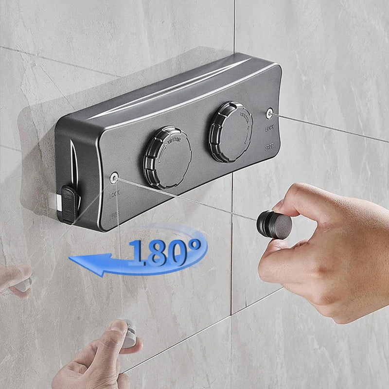 New Style Clothes Line Dryer Bathroom Drying Rack Clothes Rack Laundry Drying Hanger Double Layer WB3029