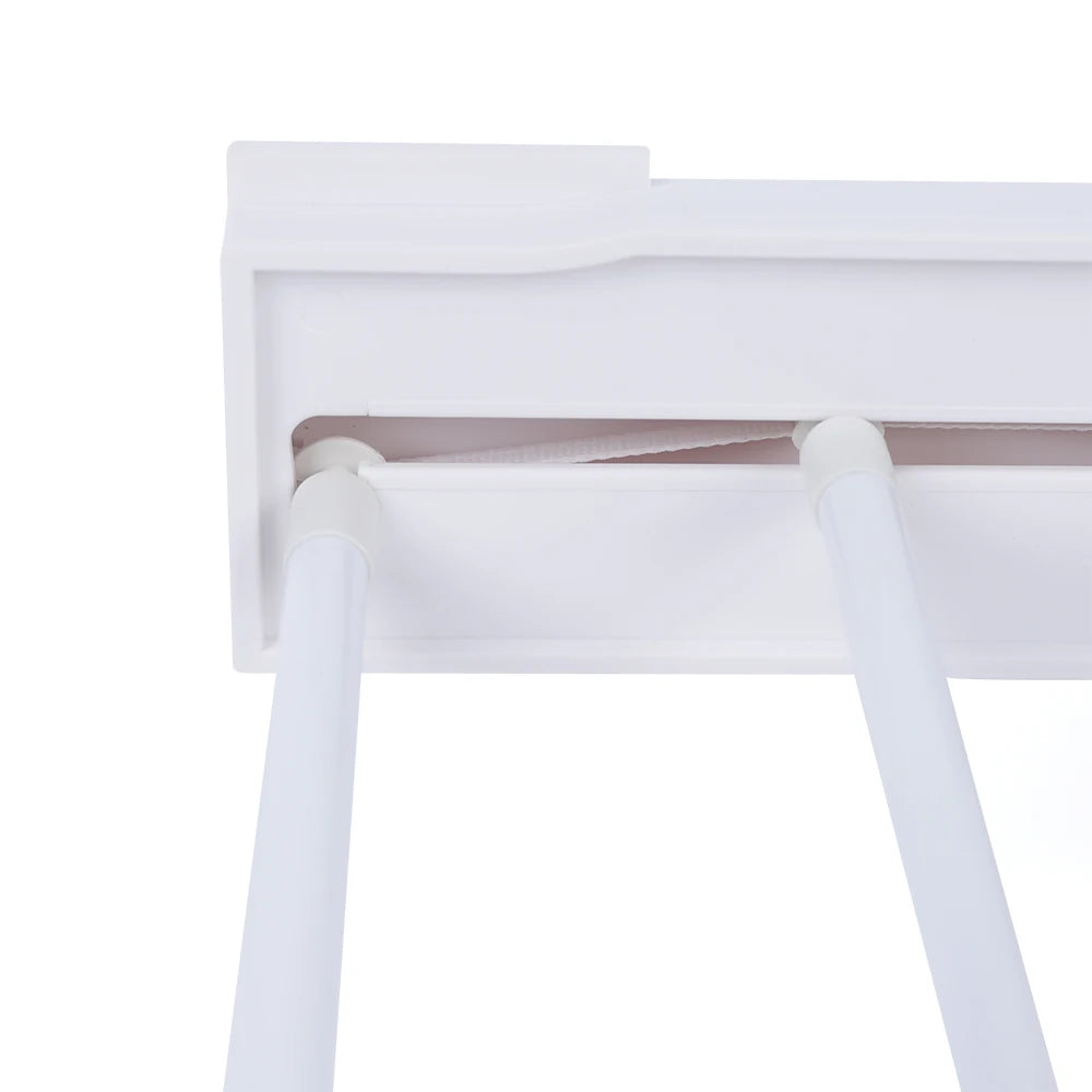 Wall-mounted Laundry Clothes Storage Drying Rack Retractable Invisible Folding Dryer Hanger White 7 Drying Rods