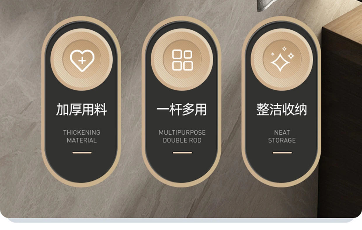 Bathroom space aluminum non-perforated wall-mounted shelves Towel racks Kitchen and bathroom pendants single-rod hanging rails